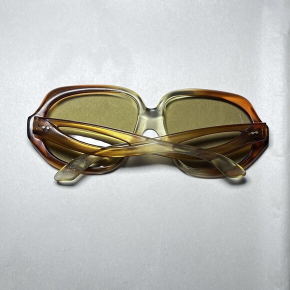 Iconic Vintage 70s Ted Lapidus France Brown & Gold Oversized Women's Sunglasses - Picture 2 of 12